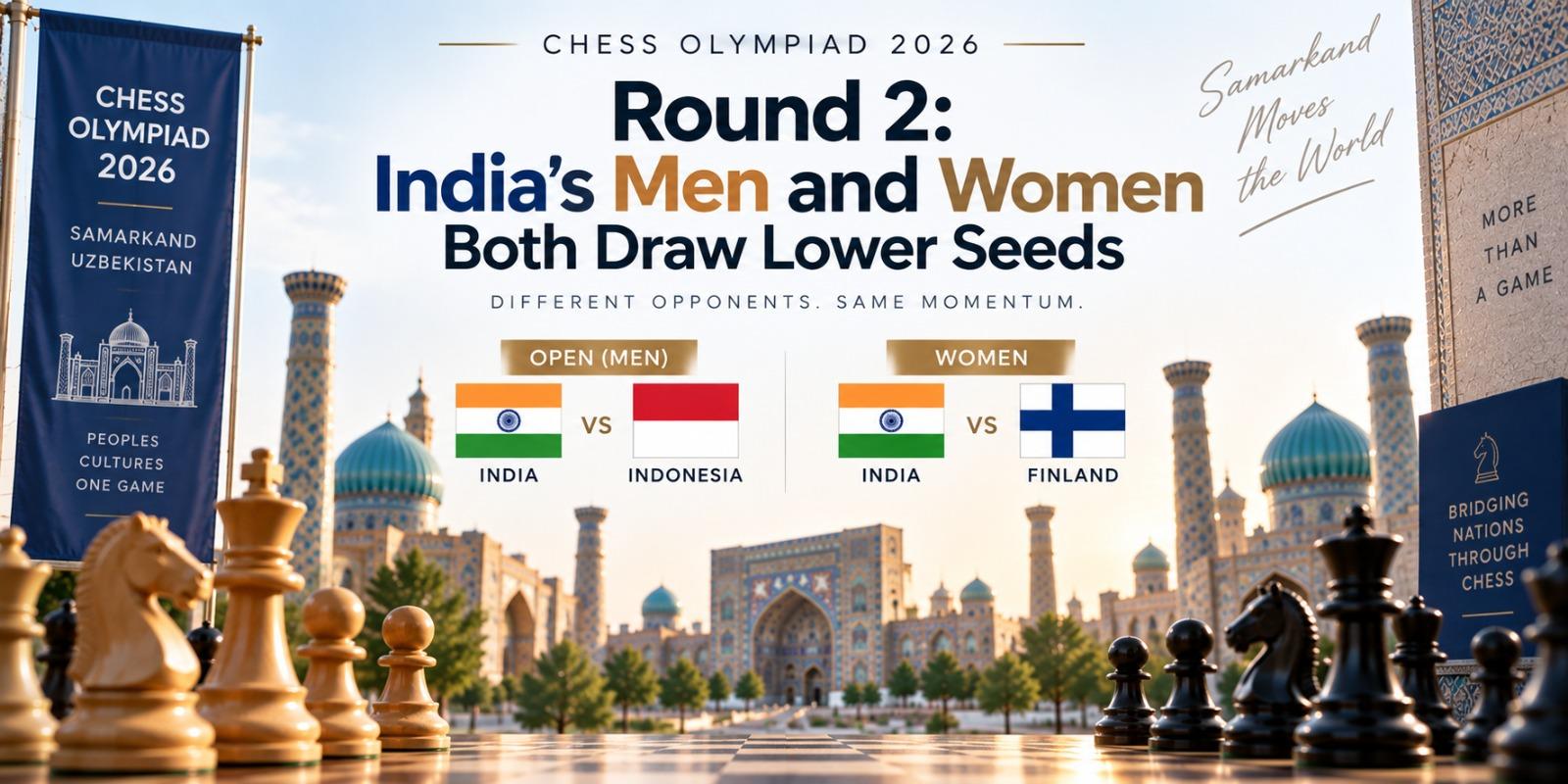 Chess Olympiad 2026 Round 2: India Men and Women Draw