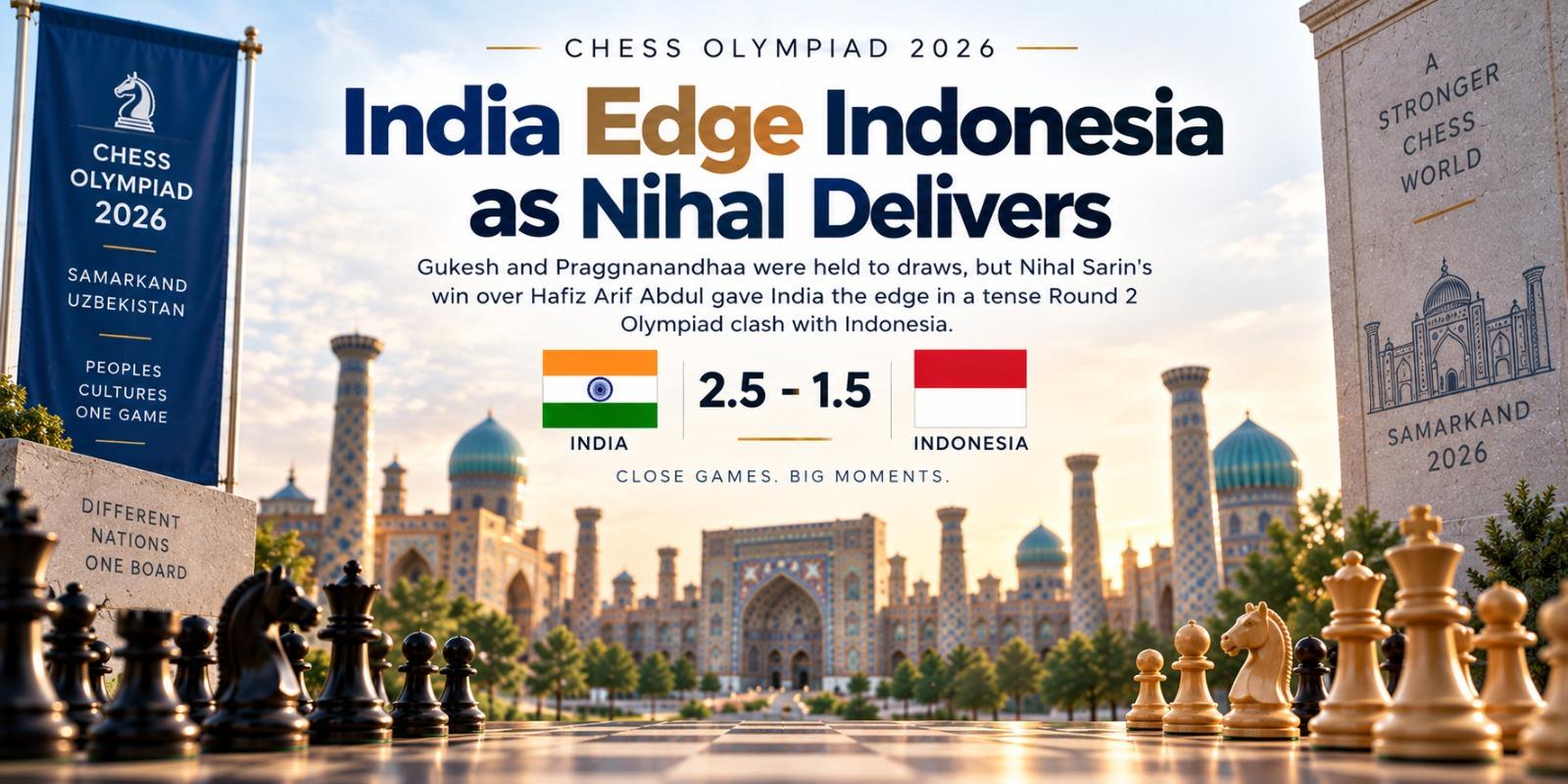 India vs Indonesia Chess Olympiad Round 2: Nihal Saves 2.5-1.5
