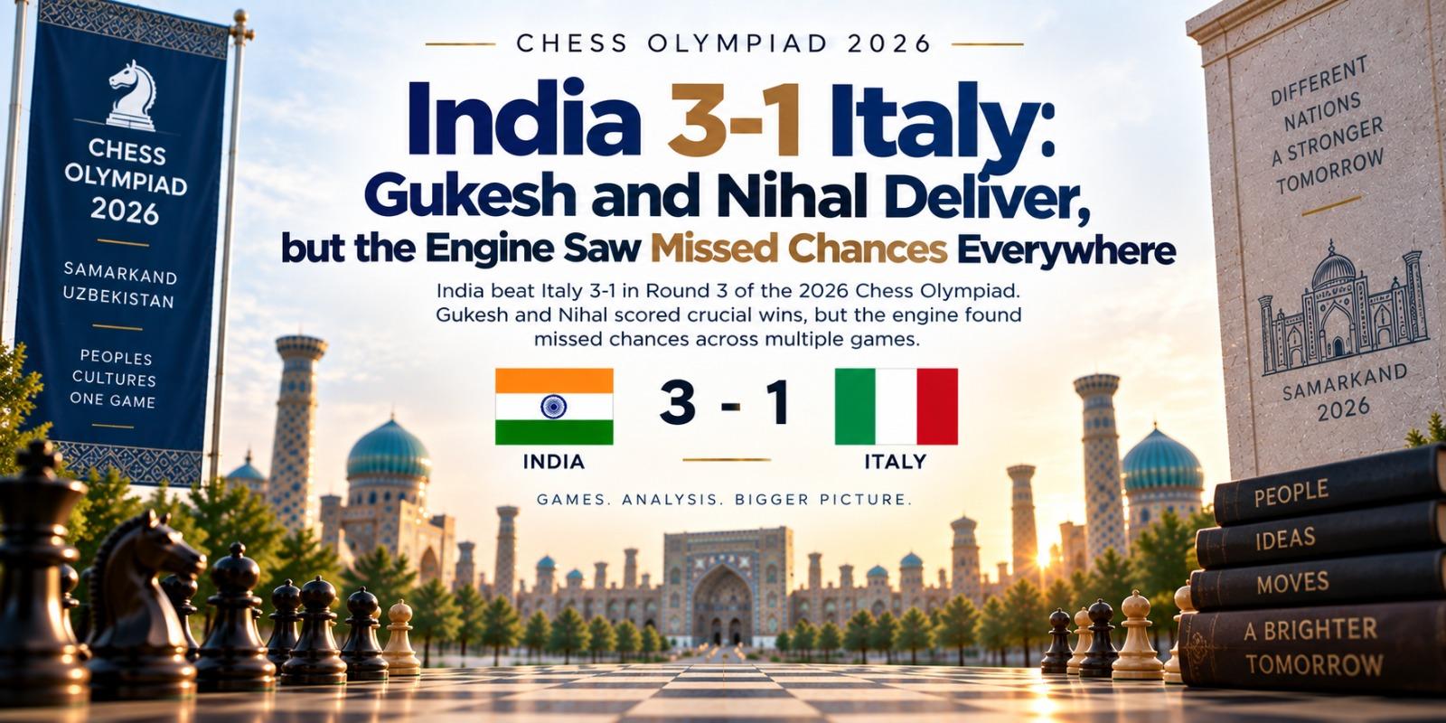 Olympiad Round 3: Gukesh and Sarin Secure 3-1 Victory for India Over Italy
